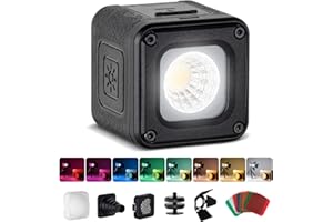 ‎SMALLRIG SMALLRIG RM01 Mini LED Video Light Lampa Wideo LED, Wodoodporny Przenośny Zestaw OśWietleniowy Mini Cube z 8 Kolorowymi Filtrami, Ściemnialna Lampa Fotograficzna 5600K Cri95 do Smartfona - 3405