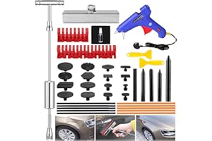 RANDALFY Professionelles Lackloses Dellenentfernungs-Kit – Verstellbares Auto-Dellenzieherwerkzeug mit T-Stange & Klebepistole für Auto/Motorrad/Hagelschäden Reparatur