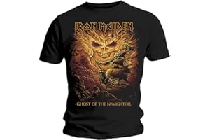 TEE SHACK Iron Maiden Ghost of The Navigator Steve Harris Ufficiale Uomo Maglietta Unisex