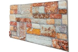 SIGNORBIT Pannello Finta pietra Ricostruito in Polistirolo Misure 100 cm X 50 cm Spessore 2 cm