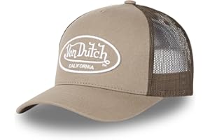 Von Dutch Casquette Homme & Femme Ajustable, Casquette Trucker Originale et Confortable, Marron, Beige, Blanc, Taille TU