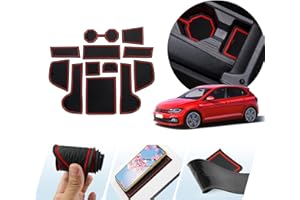 LUWU Compatible avec VW Polo 6 MK6 AW1 GTI R Line 2018+ /VW Taigo 2021 2022 Voiture Tapis Antidérapant,Tapis en Caoutchouc pour Console Centrale,Accoudoir,Porte-Gobelet,Accessoires Voiture pièces