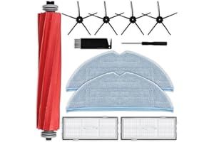 liveryde Accessoires kits compatibles avec Roborock S7 / S7 Plus / S7 Max / S7 MaxV / S7 Max Ultra / S7 MaxV Ultra / S7 Pro Ultra, 1 brosse principale, 4 brosses latérales, 2 filtres, 2 lingettes