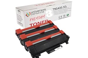 UNIVERSO CARTUCCIA UniversoCartuccia® KIT 3 Toner Compatibile TN2420 CON CHIP da 3.000 cooie per Brother HL-L2310D; HL-L2350DW ;MFC-L2710DW; MFC-L2710DN; DCP-L2530DW; HL-L2370DN ;MFC-L2730DW; MFC-L2750DW