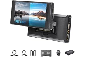 Portkeys PT6 5.2 inch DSLR Camera Monitor, 3D LUT 4K HDMI Touch Screen 1920 * 1080 Live Streaming Monitor with Peaking Frame, Wireframe Protection, Image Crop Function for Live Stream, etc