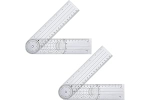 GUGUGO 2 Stücke Winkelmesser, Goniometer, Goniometer Physiotherapie, PVC Medizinischer Winkelmesser, Winkelmesser Physiotherapie, 360° Winkel Transparenter Gelenkmesser