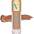 Veil Cosmetics Complexion Fix Liquid Foundation – Buildable Coverage – Water-Resistant, Hypoallergenic, Oil-Free, Cruelty-Free & Vegan – Lightweight & Brightening – Long Lasting (3G Medium Gold)
