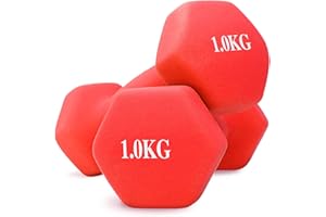unycos - Par de Mancuernas y Pesas Antideslizantes de Neopreno, Disponibles de 1kg a 10kg con Diseño Anti-Rodadura, Ergonómic