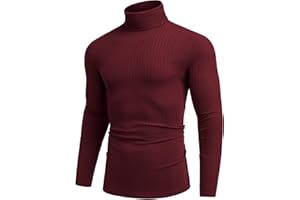 COOFANDY Pull à Col Roulé pour Homme T-Shirt à Manches Longues Chaud Casual Tricot Pulls Hiver Slim Fit