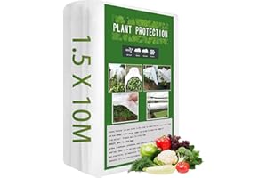Vegamall 1.5 * 10m Garden Fleece Frost Protection For Plants, 17gsm Horticultural Fleece, Plant Covers for Winter for Vegetables Fruits Flowers Pest Barrier Netting for Gardening