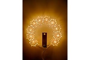 OVUNQUE PROTEGGIMI Aureola Luminosa elettrica Diametro 8 cm Coroncina Luminosa per Statue, Stellario Statua Luminoso per Madonna, Gesù, Santi, Sante e Statue sacre