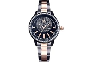 Alienwork SK Montre Femme Strass Bracelet Métal