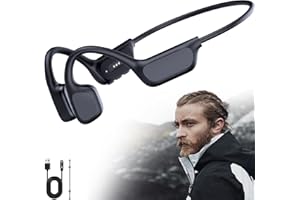 ZOVIMAX Militär Knochenschall Kopfhörer, Bluetooth 6.0, IP68 Wasserdichte Schwimmen Sportkopfhörer mit MP3-Player 32G Speicher, 12h Laufzeit Windschutz Open Ear Sportkopfhörer, Schwimmen/Laufen/Radeln