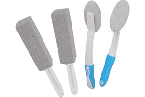KOSHIFU 4PCS Brosse de Toilette en Pierre Ponce de Nettoyage Pierre de Nettoyage avec Poignée pour Nettoyage Salle de Bain Toilettes Piscine Plaque de Cuisson