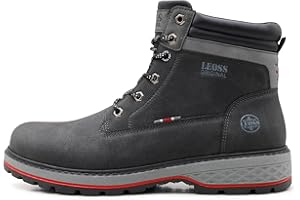 LEOSS ORIGINAL Bottes Homme Cuir Chaussure Bottines Homme Chaussure de Randonnée Montante Antidérapant pour Homme