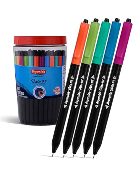 Reynolds VISTA 70 PENS BLUE | Ball Point Pen Set With Comfortable Grip | Pens For Writing | School and Office Stationery | Pens For Students | 0.7 mm 