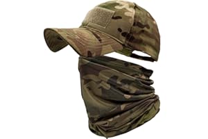 ehsbuy Camo Casquette Homme avec Refroidissement Cache-Cou Casquettes de Baseball Visage Écharpe Armée Tactique Militaire Chapeau Tour de Cou pour Courir Chasse Cyclisme Sports