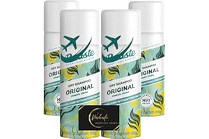 Travel Size Dry Shampoo Bundle with Original No Rise Shampoo, 50ml Pack of 4, All Hair Types, Instant Hair Refresh For Oily and Greasy Hair and Wishesla Thank You Card