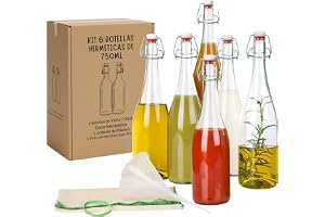 myFERMENTS - Glasflaskor med pluggar | Jäsningssats 6 flaskor 750 ml