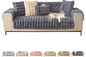ShowyLive Pokrowce na sofę 1-, 2-, 3-, 4-osobową, narożną, grube, narzuta na kanapę, na sofę kształcie litery L, ochraniacz, do salonu, na podłokietniki, pod głowę, super miękki, szary, 71 x 71 cm