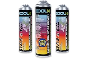 ‎COOL5 Cool5 Summer Full KIT AC 5-in-1 Air Conditioner Repair Kit (Replacement Gas R134a), 290g, 2X Refrigerant Gas Replacement with Oil (R134a & R12 Gas Replacement) - for Cars 1995-2016, 290g