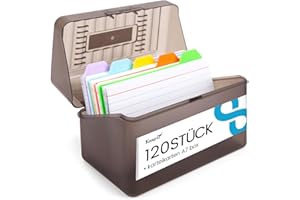 ‎KOOGEL Koogel Karteikarten Box A7 mit 5 Farben Lernkarten, für Sprachprüfungen, Vokabeltraining und tägliches Lernen, Organizer 14×8×9 cm