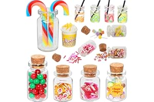 YUNSTK Miniatur Wichtel Zubehör, Miniatur Essen und Trinken, 1/12 Miniatur Lebensmittel Set Küche, Miniatur Puppenhaus Zubehör Mini Food, Miniatur Weihnachten Süßigkeiten Weihnachten Advent Deko