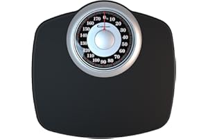 Adamson A25 KG Bathroom Scales - Up to 180kg, Anti-Skid Rubber Surface, Extra Large Numbers - High Precision Weighing Scales for Body Weight - Durable with 20-Year Assurance - New Version