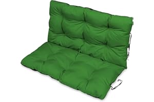 Superkissen24. Large Garden Bench Seat Cushion Seat Pad - 100x50 and 100x60 cm back - Seat cover for Garden Swing or Garden Sofa - Outdoor/Indoor Long Bench Pillow - Waterproof - green