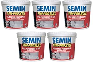 Colle Papiers Peints en Pâte Semin Sem-Pro XXL, Prêt à l'Emploi, Seau de 5 kg (Lot de 5)