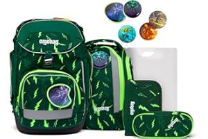 ergobag Pack Set ergonomischer Schulrucksack, Schulranzen, Vorgänger-Kollektion, flexibel 6-teilig 1.Klasse Grundschule