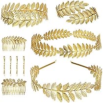 Set Gioielli Sposa Foglia Di Alloro - Tiara, Bracciali E Orecchini Ipoallergenici | Stile Greco-Romano - Foto 9