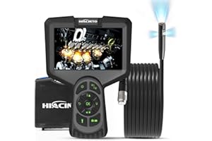 Hiacinto Endoscopio Cámara 10m con Luz, Pantalla IPS de 5 Pulgadas Endoscopio de Tres Lentes, Cámara de Inspección Digital HD 1080P, 32GB (Cable Desmontable)