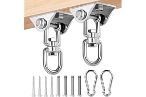 ACRRYNII 2 szt. hak sufitowy ze stali nierdzewnej 450 kg nośność 360 ° obrót, haki huśtawka łożysko z mocowaniem śrubowym do worka bokserskiego, wiszącego krzesła, huśtawki, hamaka, jogi