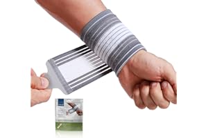 Neotech Care Wrist Band - Adjustable Compression Strap - Elastic & Breathable Fabric - Support Sleeve for Tennis, Sports, Exercise - Men, Women, Right or Left (Grey Colour, Size S, 1 Unit)