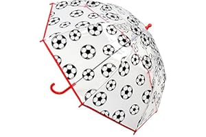 KAV Kids Transparent School Umbrella Boys and Girls - Sweet, Beautiful, Lightweight Design Dome Parasol for Your Child