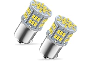 Xnourney Ampoules LED ultra lumineuses 54X 3014 chipset 1156 P21W, 12V 24V BA15S 7506 6500k Ampoules LED blanches pour voiture, RV, remorque, bateau, feux de stationnement, frein arrière, lot de 2