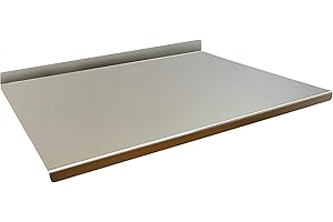 GENERICO PRM Acciai | Tagliere in Acciaio Inox | Spianatoia Professionale Inossidabile | Piano Lavoro Cucina per impastare pizza, pane, pasta sfoglia, cioccolato e dolci - Larg.800x500 Piega 20mm Alzatina 70mm