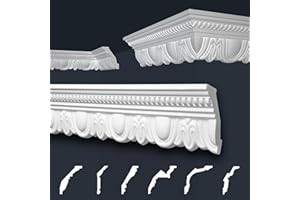 MARBET DESIGN Marbet soffitto modanature bianco pacchetto risparmio di styrofoam EPS - stucco modanature fantasia, nel design tradizionale - (30 metri B-34) stucco angolo stampaggio modanatura muro