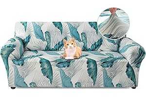 Jaotto Housse de Canapé Extensible 2 Place Couverture Canapé avec Accoudoirs Moderne Couvre Canapé Elastique Universelle Revêtement de Canapé Housse de Protection,Draps Blancs