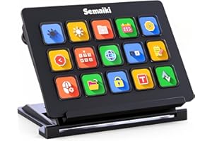 Semaiki Stream Controller Makrotastatur mit 15 anpassbaren LCD-Makrotasten, löst Aktionen in Apps und Software wie OBS, Twitch, Streamlabs, Discord, Mac & Windows aus