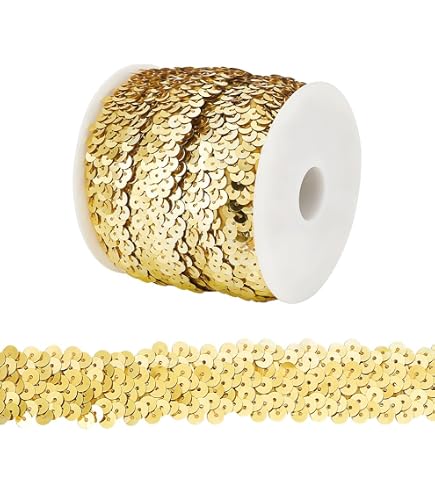 Ruban à Paillettes Plat Blanc - 100 Mètres Pour Décorer Robes, Coussins, Cadeaux (6 Mm De Large)