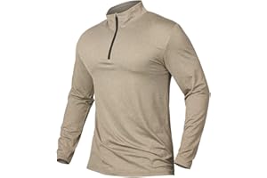 CARWORNIC Herren Langarmshirt Half Zip Sportshirt Laufshirt 1/4 Zip Pullover Leicht Atmungsaktiv Gym Jogging Trainingsshirt mit Stehkragen
