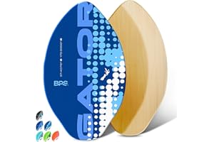 BPS New Zealand 'Gator' Skimboards with Colored EVA Grip Pad and High Gloss Clear Coat | Wooden Skim Board for Kids and Adults | Choose from 3 Sizes