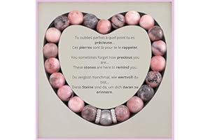 Giulia Beauty – Natural Therapeutic Rhodonite Stones for Women | Unique Wellness Gift | Inner Peace & Positive Energy | Birthday Gift Idea for Mom, Friend, Daughter, Christmas