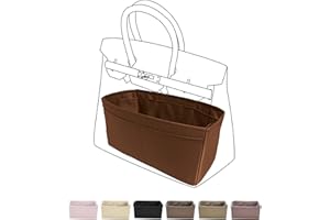 DGAZ Handtaschen Organizer Seide, Taschenorganizer Tasche in Tasche Organizer Innentaschen für Birkin 25/30/35/40 Tasche (Gold, BK35)