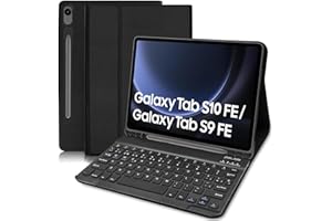 COEZFE Funda con Teclado para Samsung Galaxy Tab S10 FE 10,9" 2025/ S9 FE 10.9" / S9 11" 2023, Desmontable Español Ñ Teclado con Funda para Samsung Galaxy Tab S9 FE / S9 / S10 FE, Negro