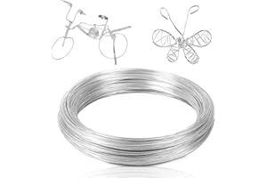 LONIMIA Alambre de aluminio para manualidades, 1 mm × 30 m, alambre de aluminio, alambre para manualidades, aluminio plateado para fabricación de joyas, modelismo, grifos y esculturas