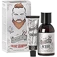 Beardburys Colour Shampoo for Men, Semi-Permanent Grey Coverage, Paraben-Free, Light Brown Colour 30ml & Active 45ml