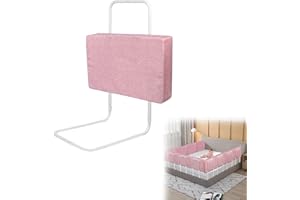 ‎YRHOME YRHome 50cm Kinderbettgitter Bettgitter Bettschutzgitter für Kinder Rausfallschutz Bett Kinderbettgitter 5-Loch Höhenverstellbar für Kinderbett & Familienbett Rosa